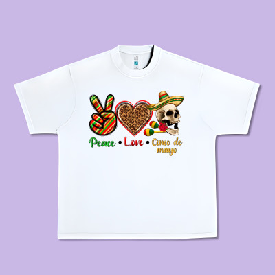 Peace Love Cinco De Mayo Urban Heavy Tee Designed By Texasbilliewilder