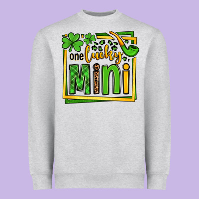 One Lucky Mini St. Patrick's Heavyweight Sweatshirt Designed By Oliviacreatesart