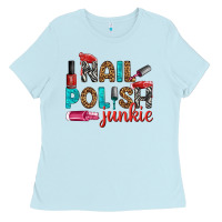 Nail Polish Junkie Bbs Ladies Tee | Teevron