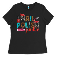 Black nail polish junkie bbs Ladies Tee - BundleAndBundleShop