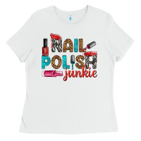 White nail polish junkie bbs Ladies Tee - BundleAndBundleShop