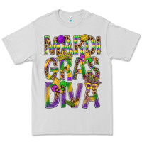Dove Grey Mardi Gras diva Premium Tee - BundleAndBundleShop