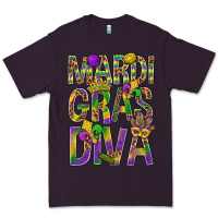 Plum Mardi Gras diva Premium Tee - BundleAndBundleShop