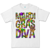 White Mardi Gras diva Premium Tee - BundleAndBundleShop
