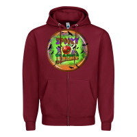 Burgundy Spooky Teacher Zipper Hoodie - BundleAndBundleShop
