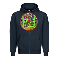 Navy Spooky Teacher Zipper Hoodie - BundleAndBundleShop