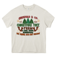 Cream griswold christmas tree farm Heavy Core Tee - MaliasSmallBusiness