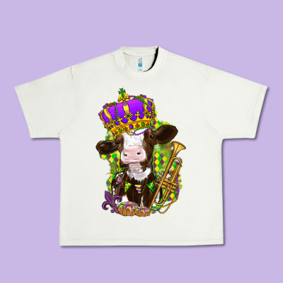 Mardi Gras Cow Urban Heavy Tee Designed By Nancycooperartshop