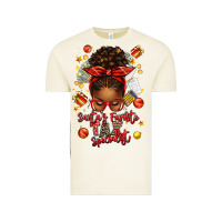 Santa Favorite Tax Specialist Afro Messy Bun Vintage Tee | Teevron