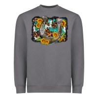 Storm western leopard cowhide turquoise background horse Heavyweight Sweatshirt - OliviaCreatesArt