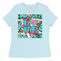 Baby Blue love nail and polish with leopard seamless pattern bbs Ladies Tee - BundleAndBundleShop
