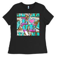 Love Nail And Polish With Leopard Seamless Pattern Bbs Ladies Tee | Teevron
