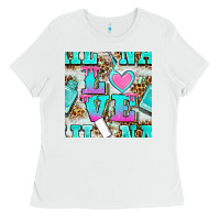 White love nail and polish with leopard seamless pattern bbs Ladies Tee - BundleAndBundleShop