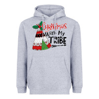 Heather Grey Christmas with my tribe boho Heavyweight Hoodie - CowhideDigitalArt