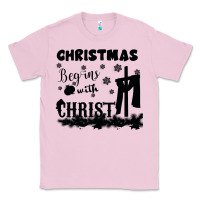 Bubblegum Pink Christmas Begins With Christ Classic Tee - Bettercallsaul
