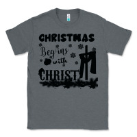 Charcoal Heather Christmas Begins With Christ Classic Tee - Bettercallsaul