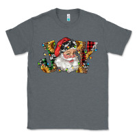Charcoal Heather santa joy with sunflowers Classic Tee - RanaPortraitStore
