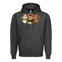 Charcoal Heather Christmas coffee cups Zipper Hoodie - FaDigitalArtStudio