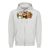 Dove Grey Christmas coffee cups Zipper Hoodie - FaDigitalArtStudio