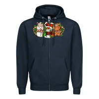 Navy Christmas coffee cups Zipper Hoodie - FaDigitalArtStudio