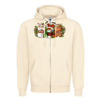 Sandshell Christmas coffee cups Zipper Hoodie - FaDigitalArtStudio