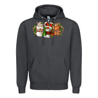 Smoke Christmas coffee cups Zipper Hoodie - FaDigitalArtStudio