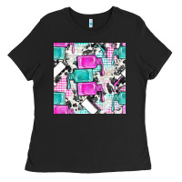 Nail Polish With Cowhide And Plaid Seamless Pattern Bbs Ladies Tee | Teevron