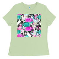 Matcha nail polish with cowhide and plaid seamless pattern bbs Ladies Tee - BundleAndBundleShop