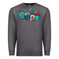 Charcoal Heather nurse drink coffee Premium Sweatshirt - CowhideDigitalArt