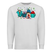 Dove Grey nurse drink coffee Premium Sweatshirt - CowhideDigitalArt