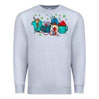 Heather Grey nurse drink coffee Premium Sweatshirt - CowhideDigitalArt