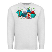 Oatmeal Heather nurse drink coffee Premium Sweatshirt - CowhideDigitalArt