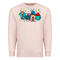 Pale Pink nurse drink coffee Premium Sweatshirt - CowhideDigitalArt