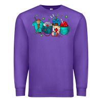 Purple nurse drink coffee Premium Sweatshirt - CowhideDigitalArt