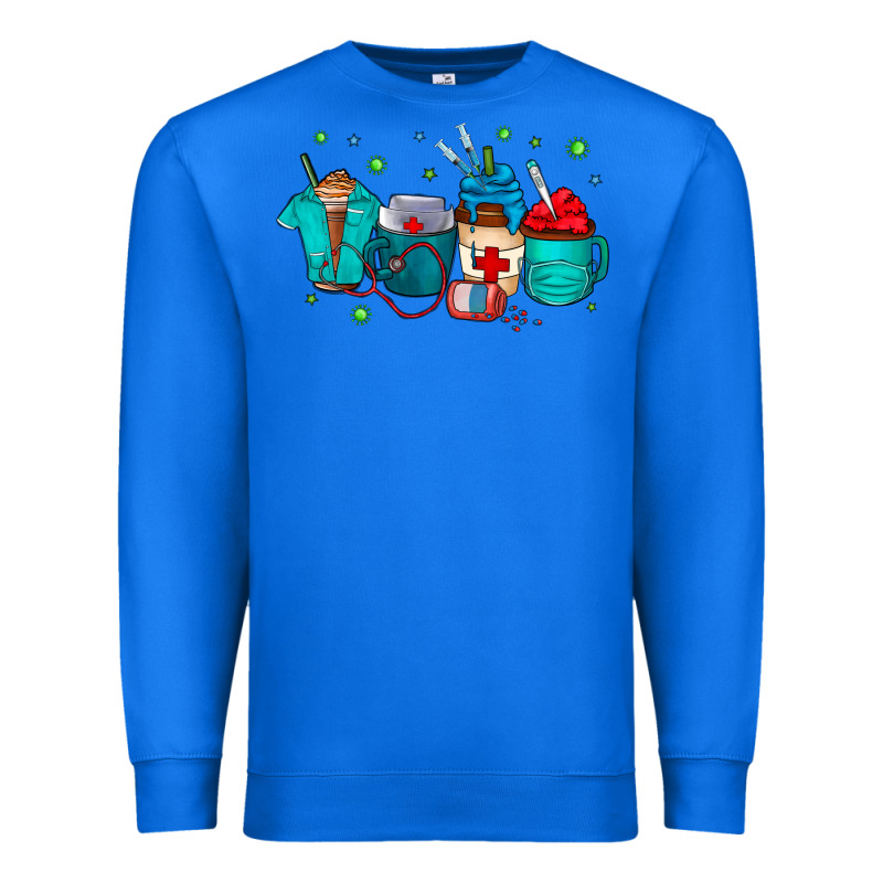Nurse Drink Coffee Premium Sweatshirt by CowhideDigitalArt | Teevron