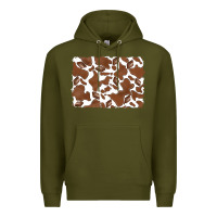 Army Green distressed chocolate milkshake cowhide Premium Hoodie - RanaPortraitStore