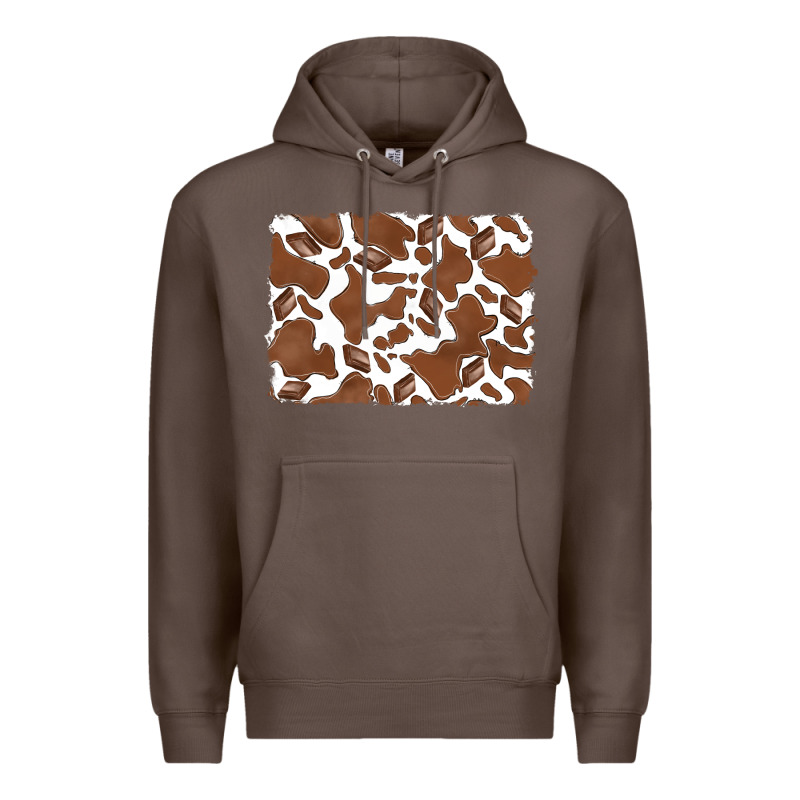 Distressed Chocolate Milkshake Cowhide Premium Hoodie by RanaPortraitStore | Teevron