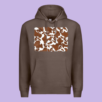 Distressed Chocolate Milkshake Cowhide Premium Hoodie Designed By Ranaportraitstore
