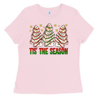 Bubblegum Pink tis' the season with christmas cakes  bbs Ladies Tee - BundleAndBundleShop