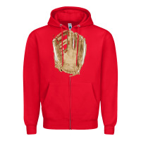 Red Catchers Mitt Fa Element Zipper Hoodie - FaDigitalArtStudio