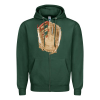 Sports Green Catchers Mitt Fa Element Zipper Hoodie - FaDigitalArtStudio