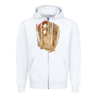 White Catchers Mitt Fa Element Zipper Hoodie - FaDigitalArtStudio