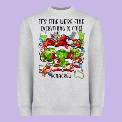 Its Fine Were Fine Everything Is Fine Cnacrew Heavyweight Sweatshirt Designed By Fadigitalartstudio