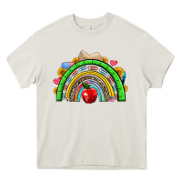 Cream school rainbow Heavy Core Tee - NancyCooperArtShop