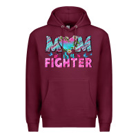 Burgundy Western Mom Is A Fighter Premium Hoodie - BundleAndBundleShop