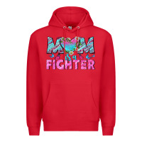Red Western Mom Is A Fighter Premium Hoodie - BundleAndBundleShop