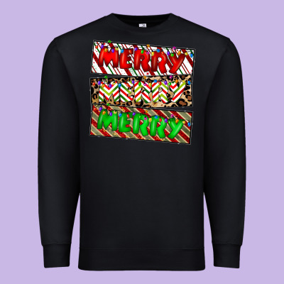 Merry Merry Merry Premium Sweatshirt Designed By Cowhidedigitalart