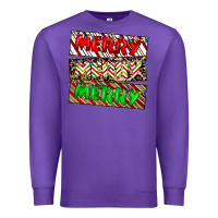 Purple merry merry merry Premium Sweatshirt - CowhideDigitalArt