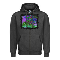 Charcoal Heather halloween skull and leopard background Zipper Hoodie - BundleAndBundleShop
