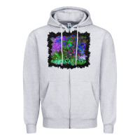 Heather Grey halloween skull and leopard background Zipper Hoodie - BundleAndBundleShop